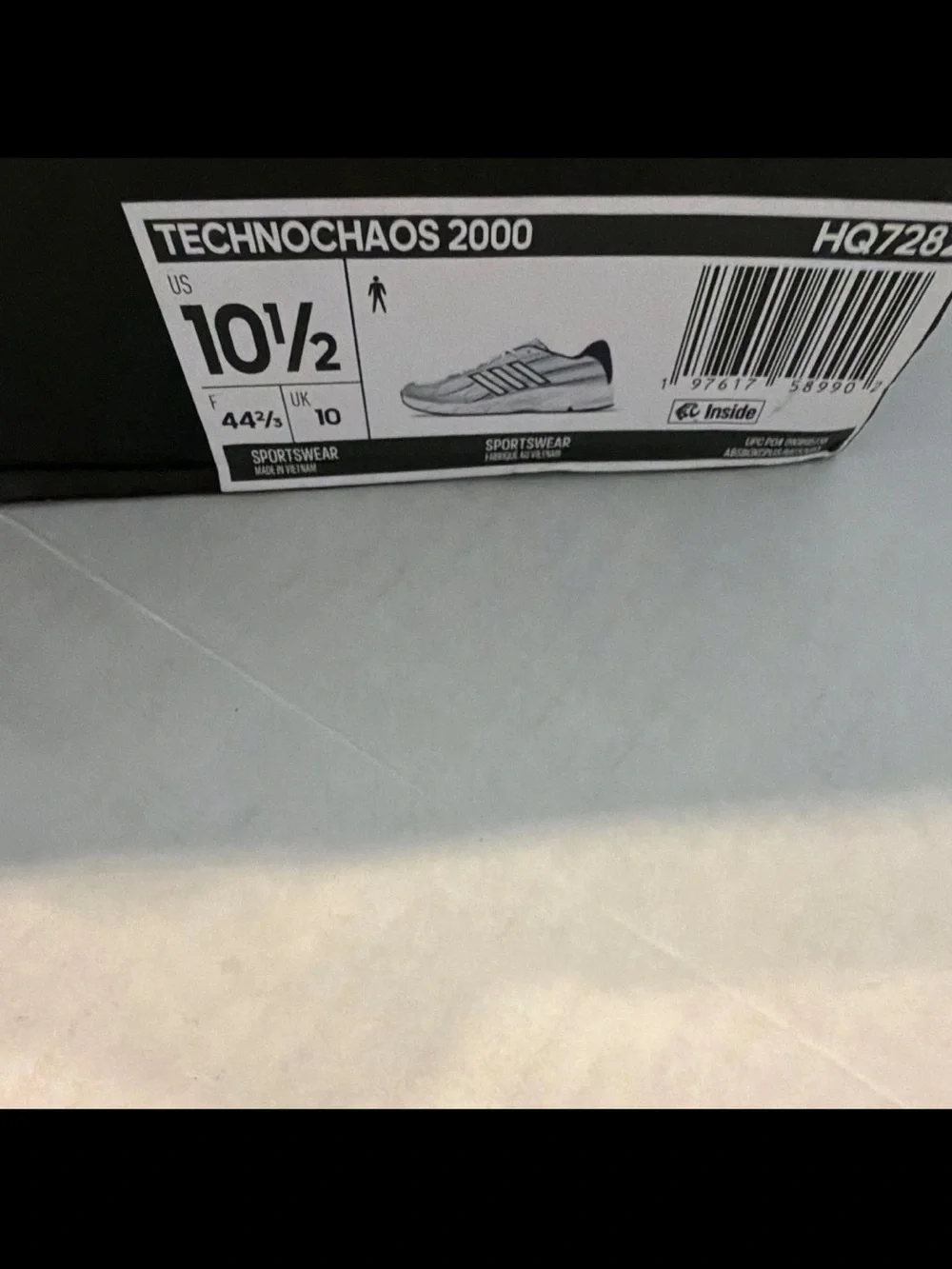 Adidas Technochaos 2000 White and Silver Mesh Athletic Sneakers Size 10.5 M